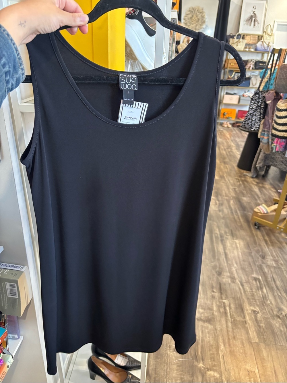Clara Sun Woo Black Scoop Neck Tank